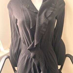 Small White House Black Market Black Cardigan Open front Hook & Eye Closure